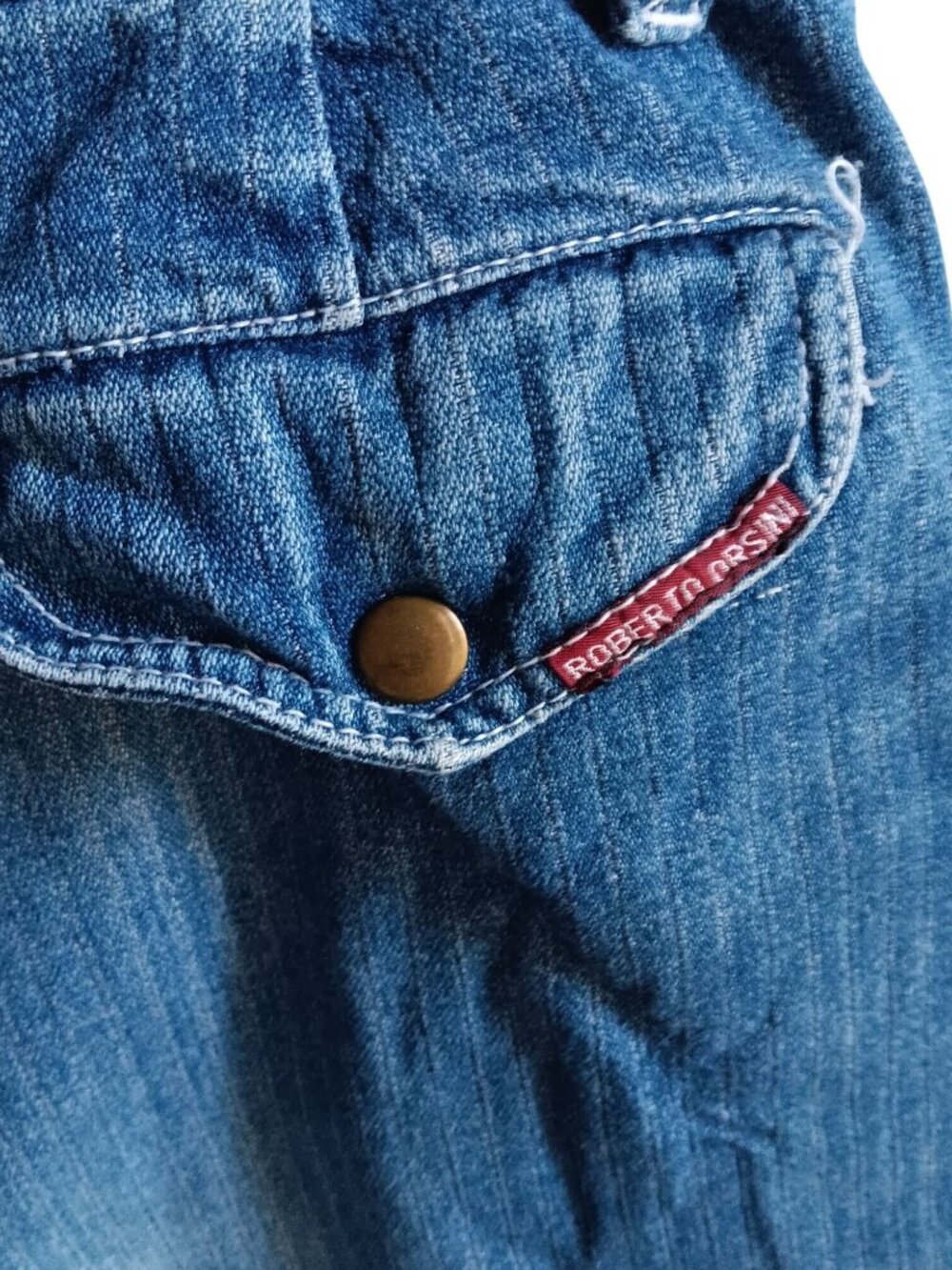 1980s 3/4 23x32 Vintage Womens Jeans Orsini Blue Denim Pleated High Waist Jeans